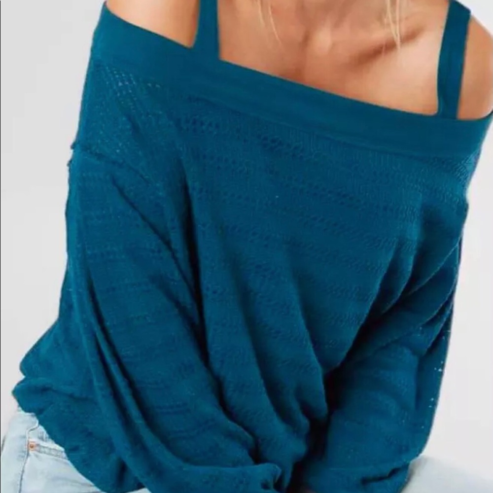 Free People Sistine Cold Shoulder Hacci Knit Top